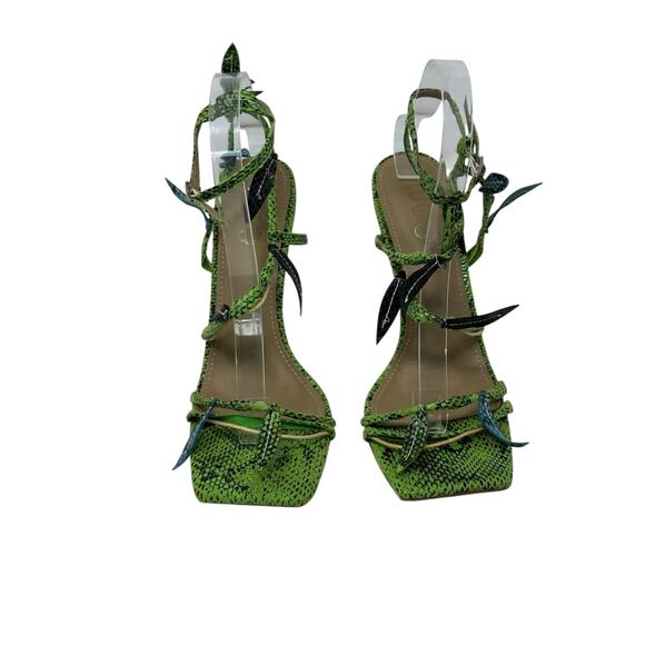 EGO green snake leaves heel strappy sandals size UK 6 - US 8 - Picture 9 of 12